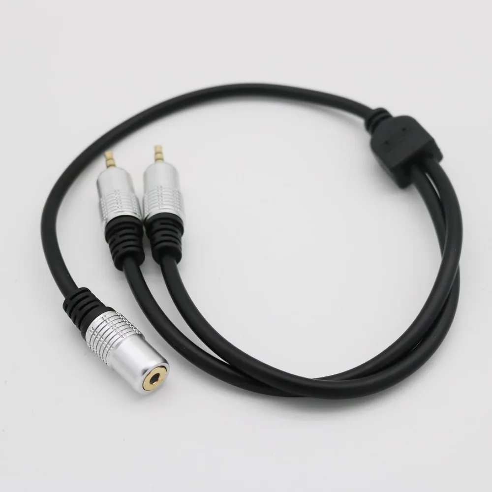 

1pc 3.5mm 1/8" 3 Pole Mini Female Jack Stereo to 2 x 3.5mm Male Plug Audio Aux Metal Splitter Cable/Cord 30cm
