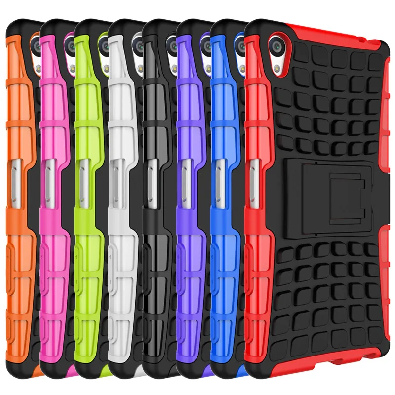 

Hybrid Armor Case For Sony Z5 Premium E6853 E6883 Z5 Plus Heavy Duty Shockproof Defender Stand Phone Cover Fundas Coque )<