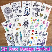 3d dream catcher Waterproof Temporary Tattoos dreamcatcher flash Tattoo stickers body art for women transferable fake tattoo