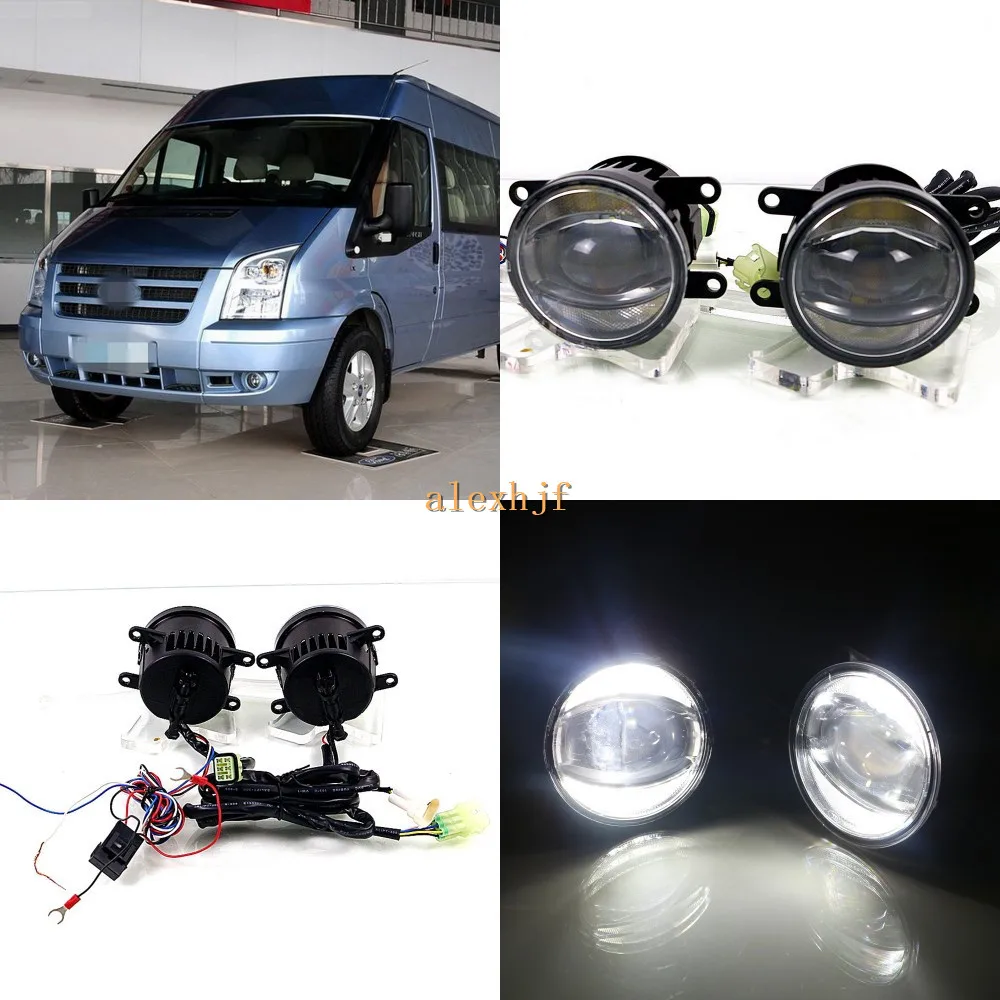 

July King 1600LM 24W 6000K LED Light Guide Q5 Lens Fog Lamp +1000LM 14W Day Running Lights DRL Case for Ford Transit 2006-2015