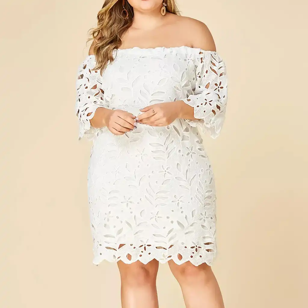 black and white lace dress plus size