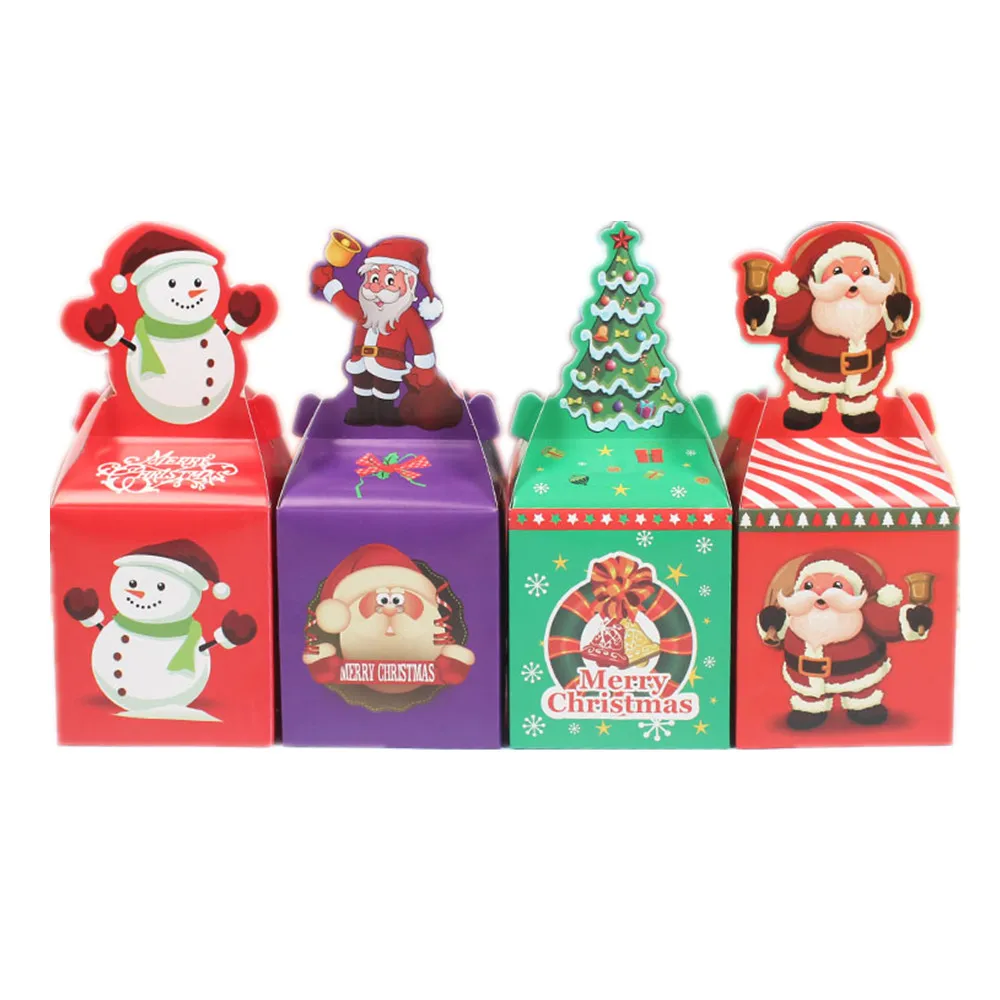 

20pcs New Year 2019 Christmas Candy Box Kids Birthday Party Favors Gift Box Christmas Candy Apple Boxes