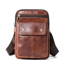 Коричневая поясная сумка для мужчин, винтажная сумка из натуральной кожи, сумка на плечо, поясная сумка, альпинистский водонепроницаемый чехол для телефона