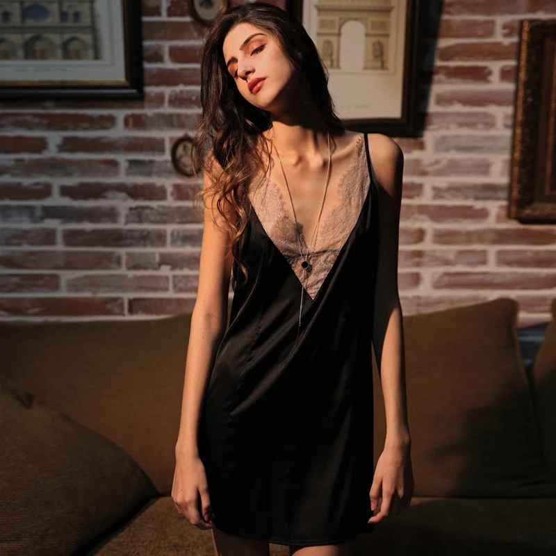 Сексуальная Ночная сорочка, соблазнительная бархатная Ночная рубашка высокого качества, кружевная ночная рубашка, сексуальное эротическое женское Ночное платье