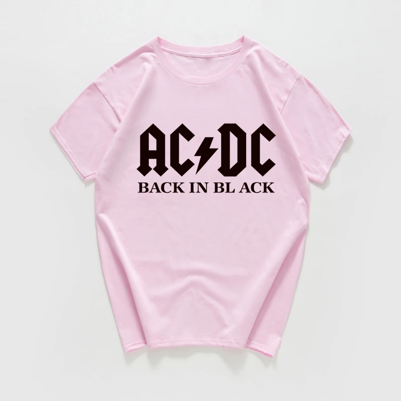 Уличная одежда AC/DC футболки женские/мужские рок-группа футболка размера плюс хлопок крутая футболка женская одежда винтажные Топы