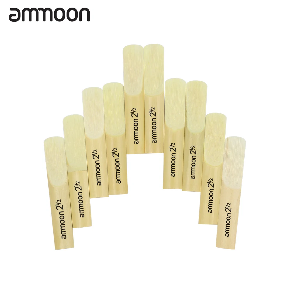 

High Quality ammoon 10pcs bB Clarinet Reeds Strength 2.5 2-1/2 Reed Bamboo woodwind instrument parts & accessories