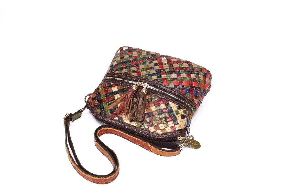 Arliwwi Брендовые женские дизайнерские Лоскутные сумки ручной работы через плечо Feminina Bolsas натуральная кожа Женская тканая сумка-мессенджер