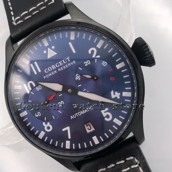 

Corgeut 42mm New Seiko Mens Kinetic Automatic Watch Blue Dial Water Resistant & Date