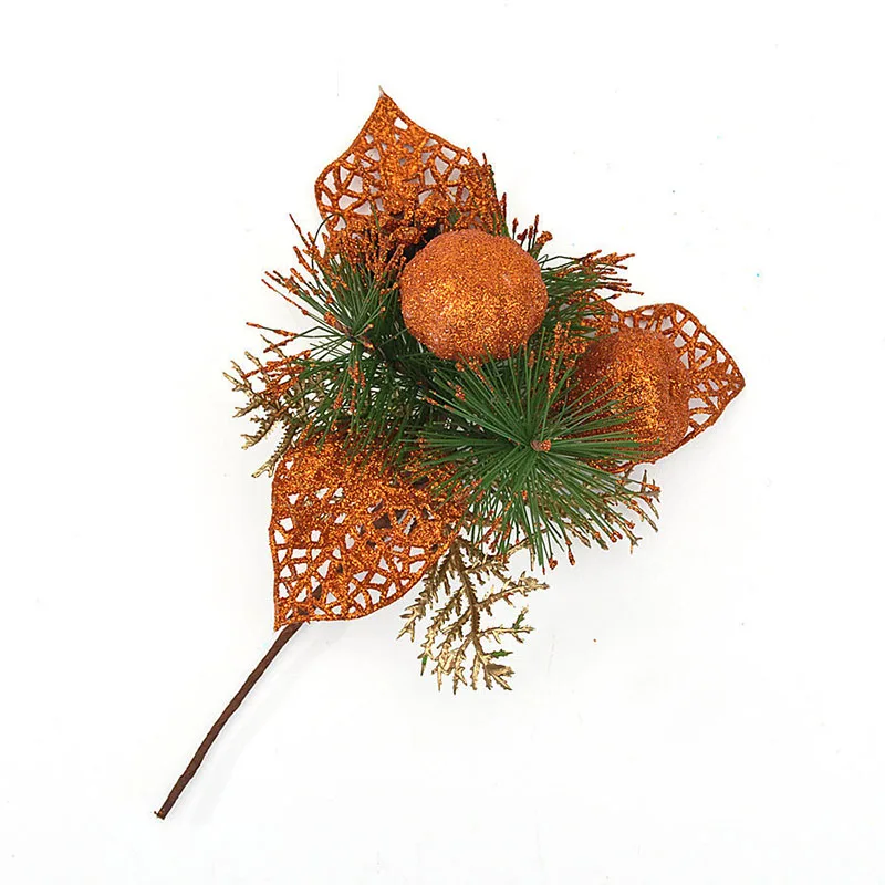 23CM-Christmas-Tree-Glitter-Gold-Sliver-Pine-Needles&-Cones-Mixed-Cuttings-Hanging-Xmas-Party-Ornament-Decorations-MR0126 (2)