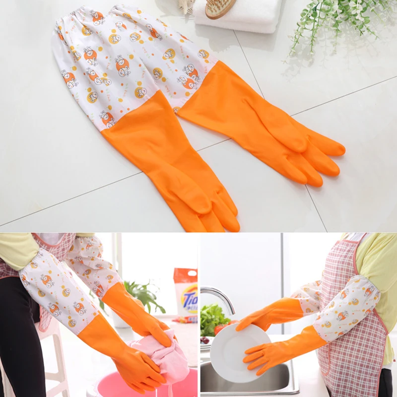 

2019 New High Quality Gloves Kitchen Latex Rubber 1 Pair Durable Waterproof Dishwasher Home Kitchen Accessories