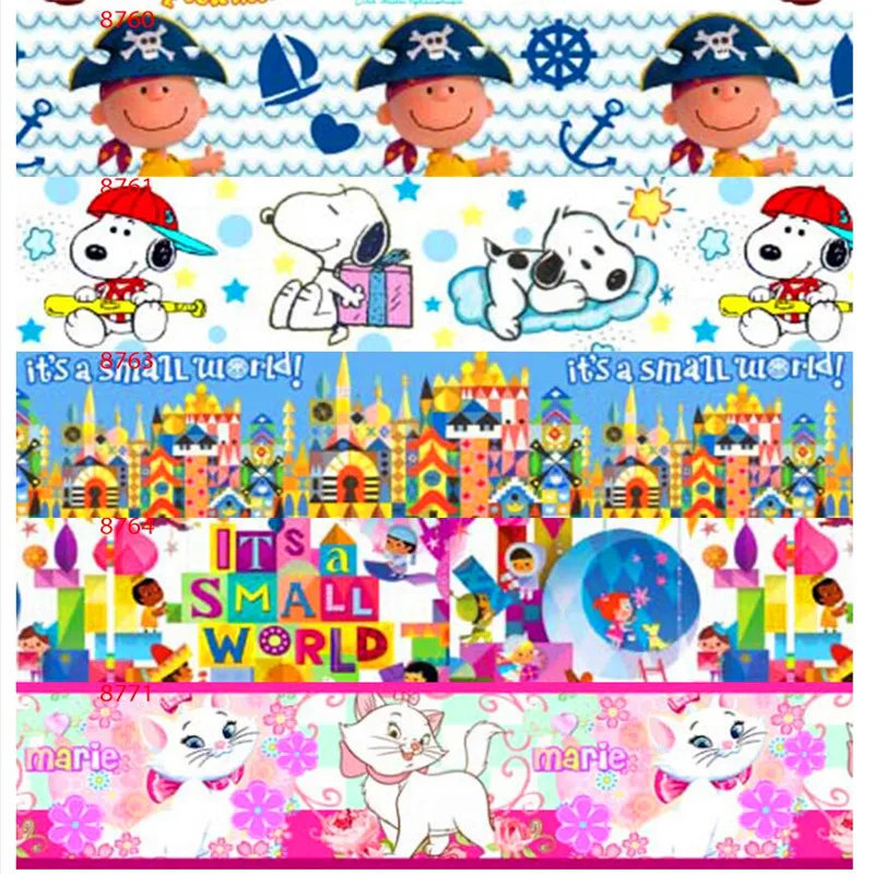 

25 38 50 75mm Width 100% Polyester Children Cartoon Animals Printed Grosgrain Ribbon boy's Kids Ribbons CT01-6