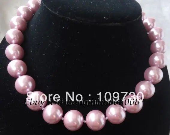 

Jewelry 00754 Amazing!15mm Purple Sea Shell Pearl Necklace