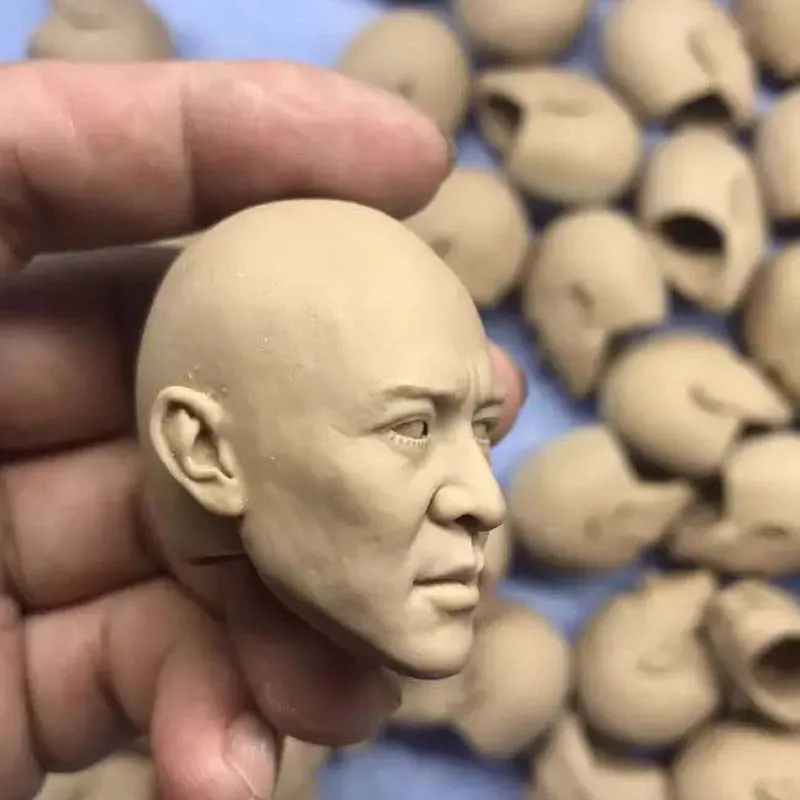 Неокрашенная масштаб 1/6 Jet Li белая голова модель сделай сам Huang Feihong для 12 дюймовой