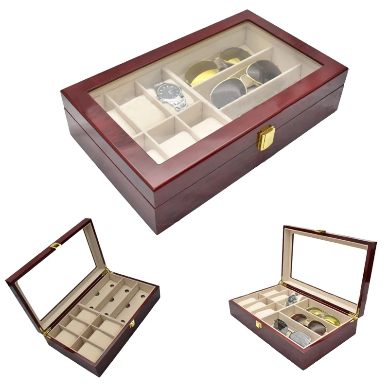 

2019 New 6 Grids wooden Watch Case Box Casing for Hours Sheath for Hours Box for hours Watch