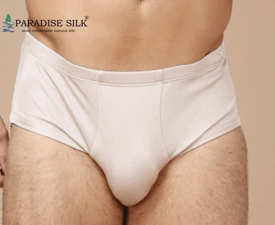 

Men's Briefs 100% Natural Silk Knit Mens Bikini Underwear Size L XL XXL