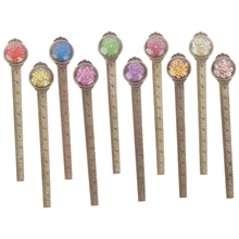 1 шт. креативная Ретро металлическая Закладка линейка красочные цветочные закладки с стеклянные драгоценные камни, как книжная страница маркер школьные принадлежности