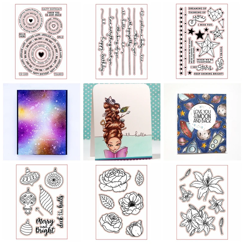 

2019 New Design Transparent Clear Silicone Stamp Set for DIY Scrapbooking/Photo Album Cards Making Decorative Clear Stamp 2019