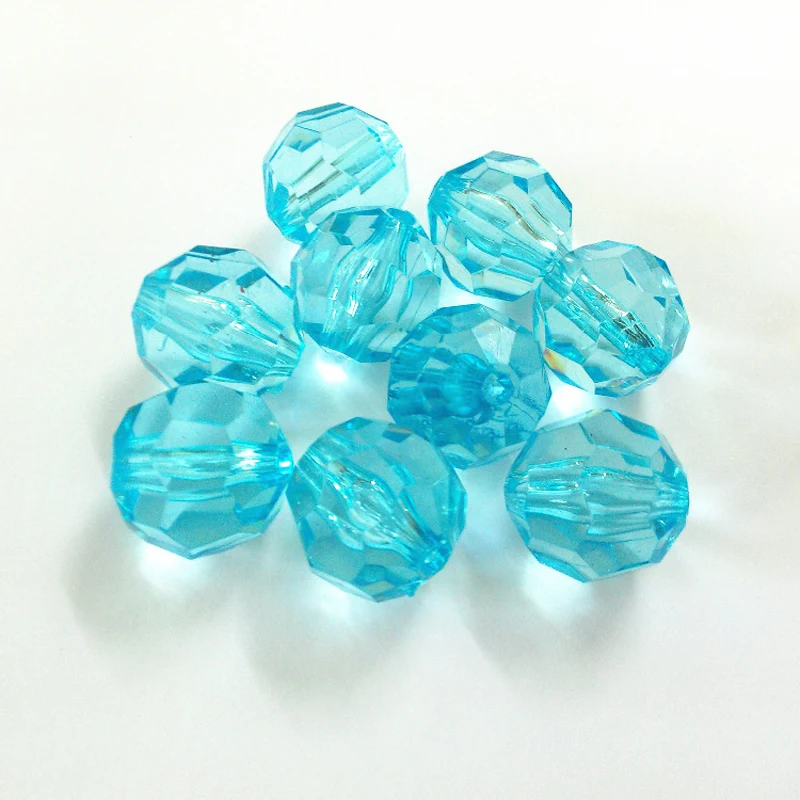 Blue Transparent Acrylic Beads  6mm Round Faceted Beads – Small Devotions