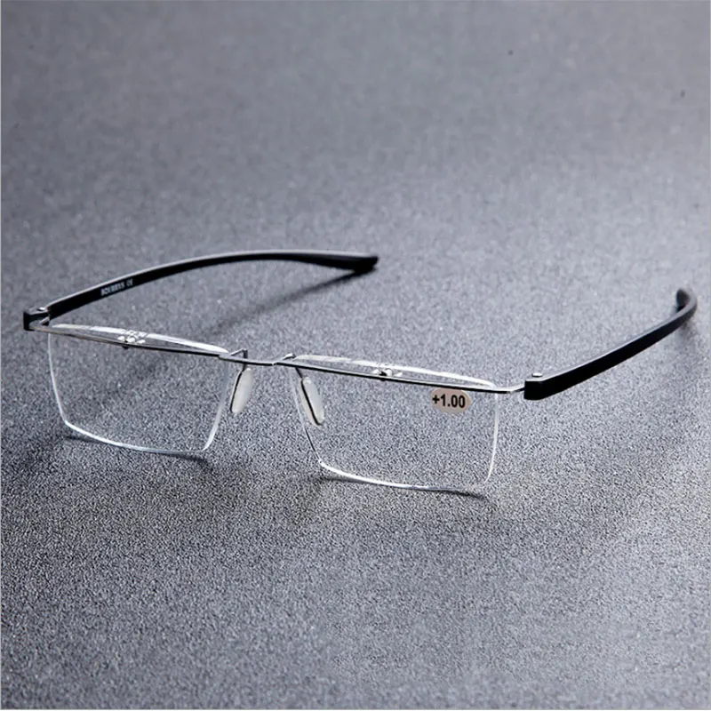 

Red and Black Browline Alloy Rimless Optical Reading Glasses for Men and Women Reading Eyeglasses +1.00 +1.50 +2.00 +2.50 +3.00