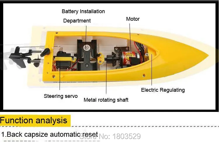 22015 продукт FT007 RC лодки 2,4G RC лодка rc игрушки 4CH скоростная лодка водяное охлаждение Высокая скорость желтый и красный