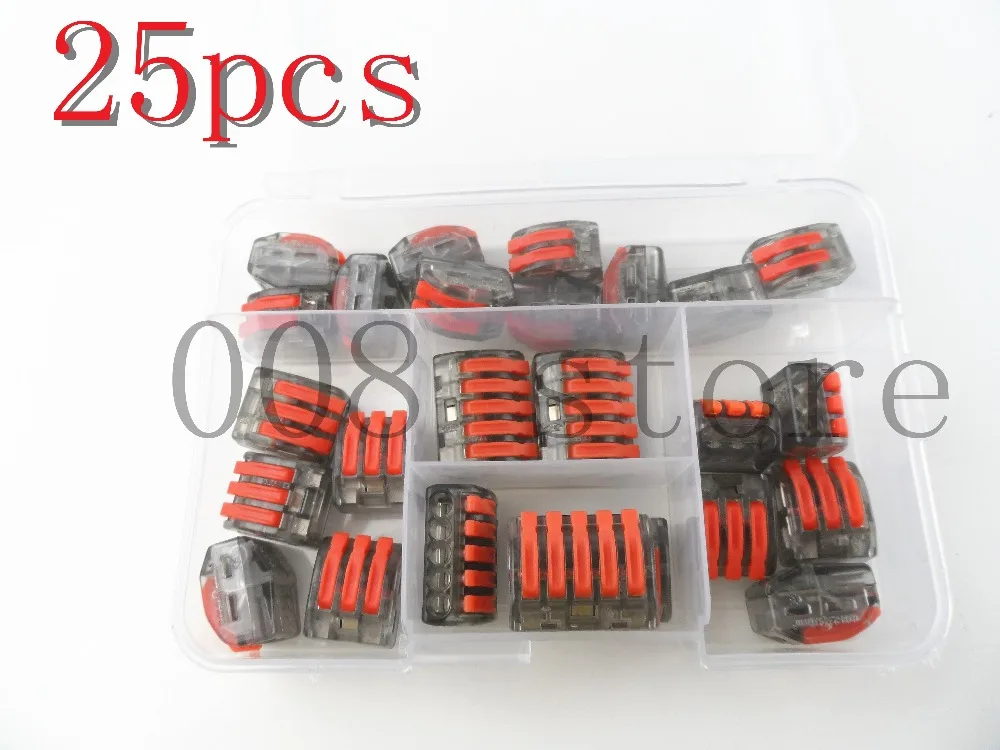 

25pcs combo transparent Cable connector Universal Compact Wire Connector Terminal Block