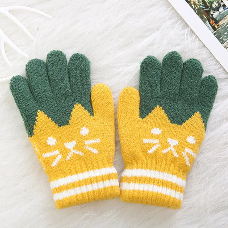 1 пара теплых перчаток, милые перчатки для маленьких мальчиков и девочек, зимние перчатки для детей, От 4 до 8 лет для мальчиков и девочек - Цвет: 4 to 8 Years