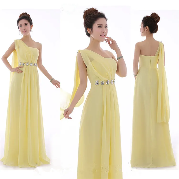 Us 21 79 5 Off Long Mint Green Bridesmaid Dress One Shoulder High Quality Chiffon Party Dresses Light Yellow Under 50 In Us 21 79 5 Off Long Mint Green Bridesmaid Dress One Shoulder High Quality Chiffon Party Dresses Light Yellow Under 50 In