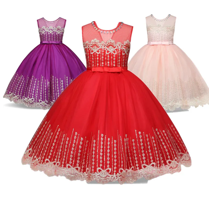 

Baby Embroidered Formal Princess Dress For Girl Elegant Birthday Party Dress Girl Dress Baby Girl Christmas Clothes 4-10 Y XG189