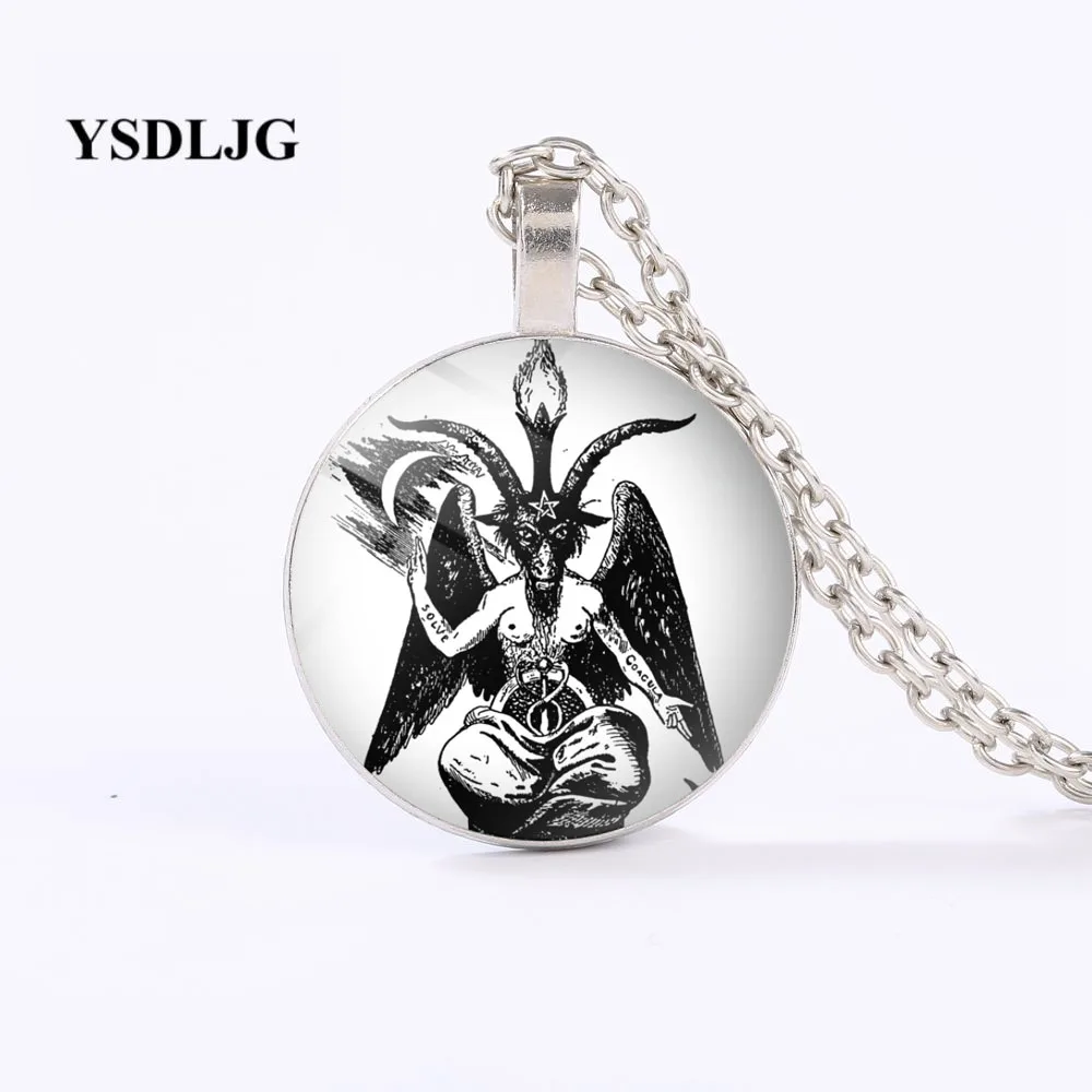 

YSDLJG Esoteric Necklace - Baphomet Symbol Goat Head Pentagram - Occult Gift Symbolism Custom Necklace Jewlery Gift