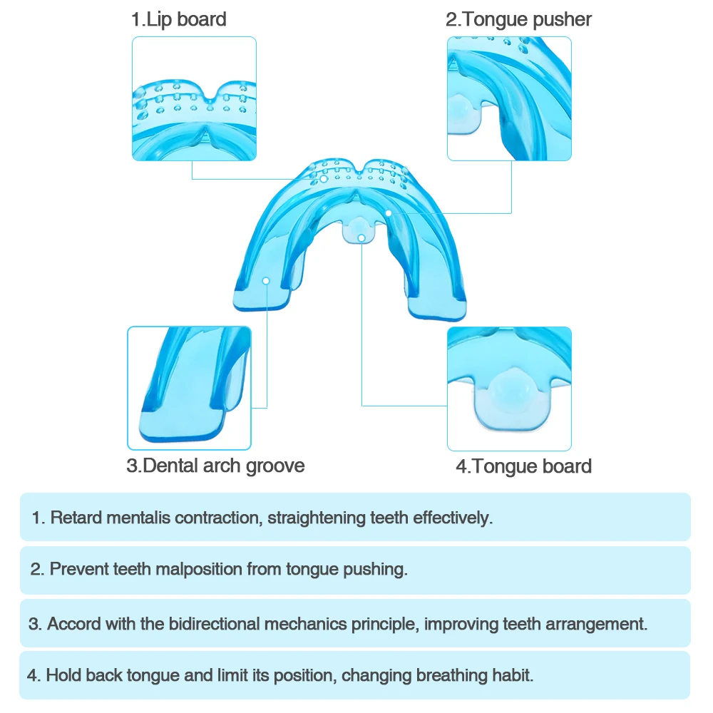 Стоматологический уход за зубами, ортодонтический тренажер для выравнивания зубов, прибор для выравнивания прямых зубов, мундштук для взрослых, стоматологический поднос, мундштук