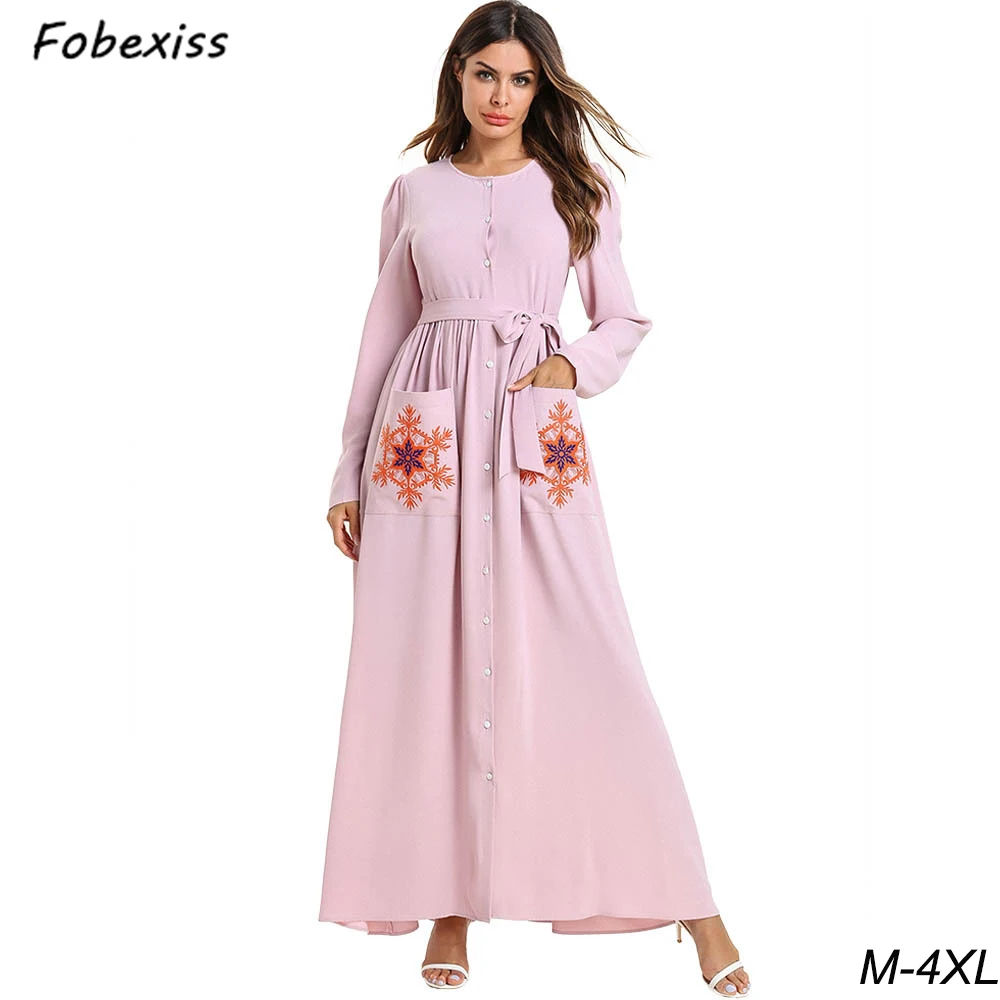Women's Muslim Abaya Dubai Embroidery Muslim Dress 2019 Ramadan