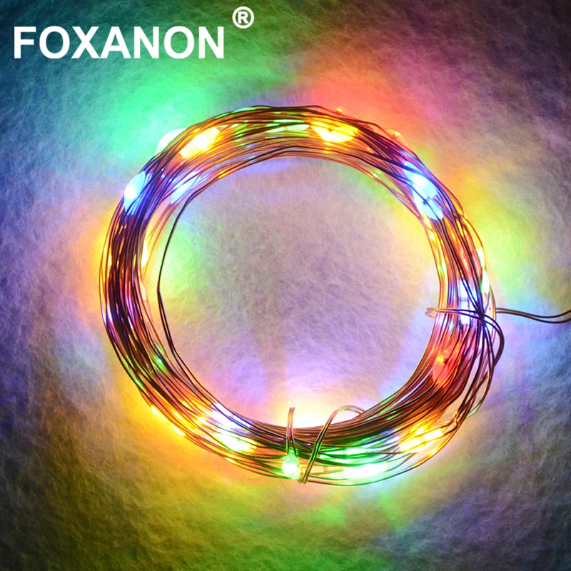 СВЕТОДИОДНАЯ Гирлянда Foxanon 5 м 10 водонепроницаемая светодиодная лента гирлянда