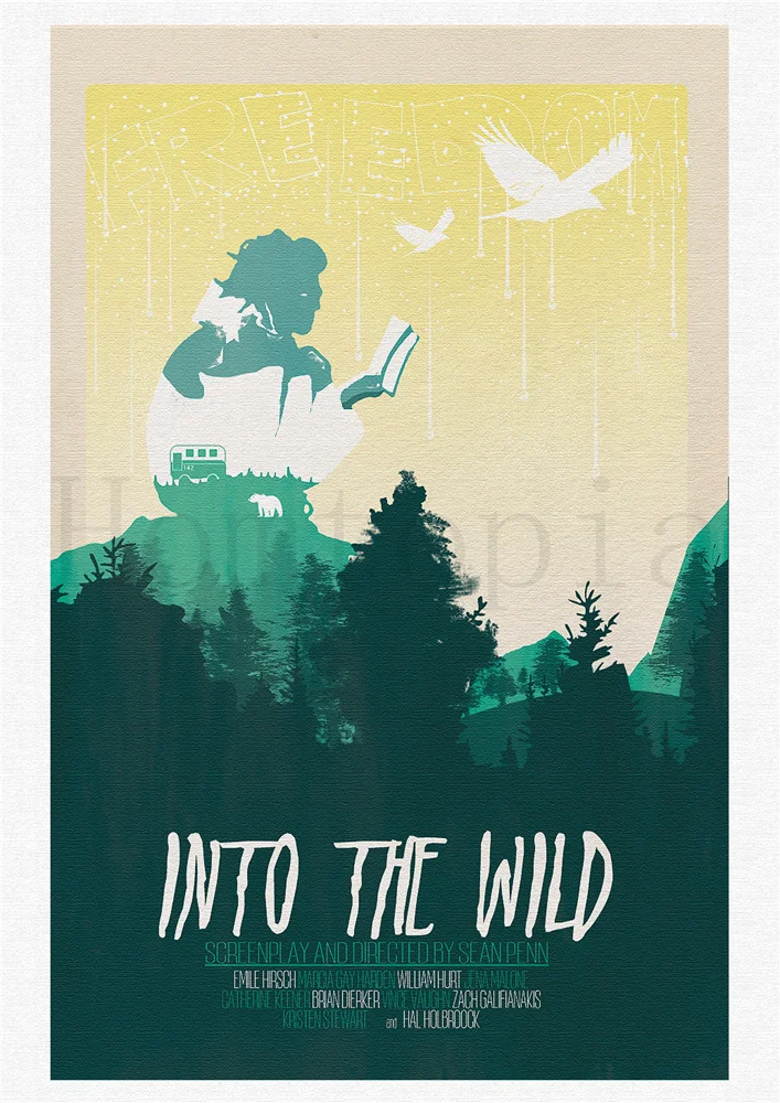 Into The Wild постеры кино-стикеры Настенные с белым покрытием бумажные принты для украшения дома гостиная спальня бар Домашний арт бренд - Цвет: Розовый