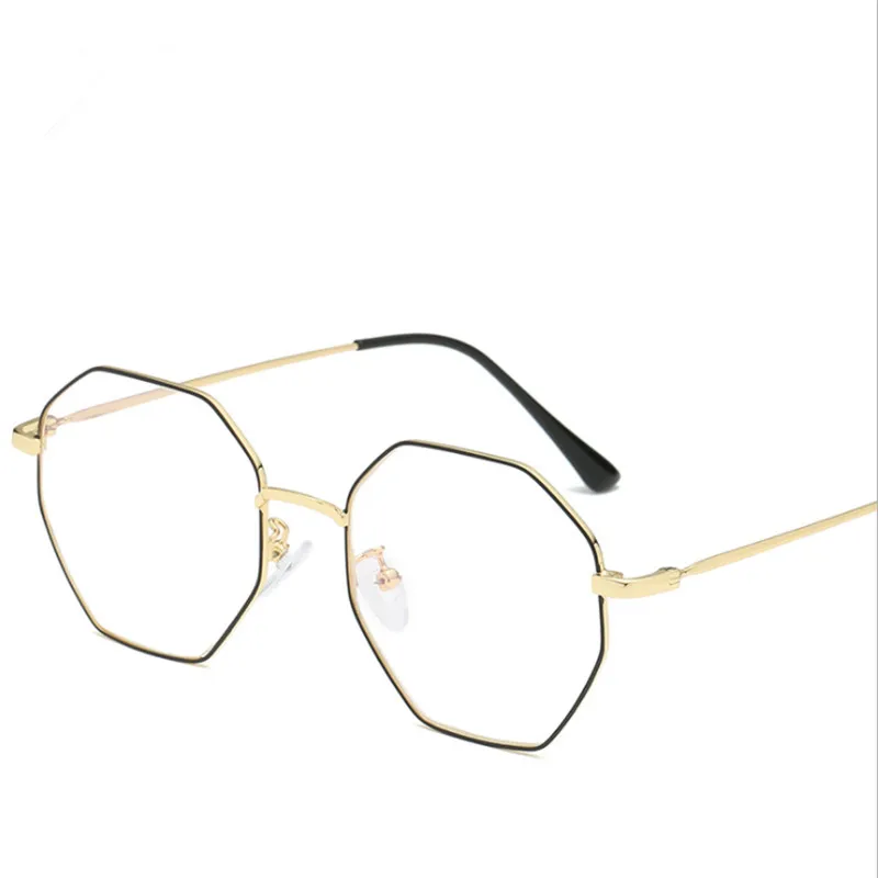 Очки Оптические очки оправы для мужчин/женщин металлическая полная оправа модные тонкие ножки дизайнерские полигон Рецептурные очки 6031 - Цвет оправы: black gold