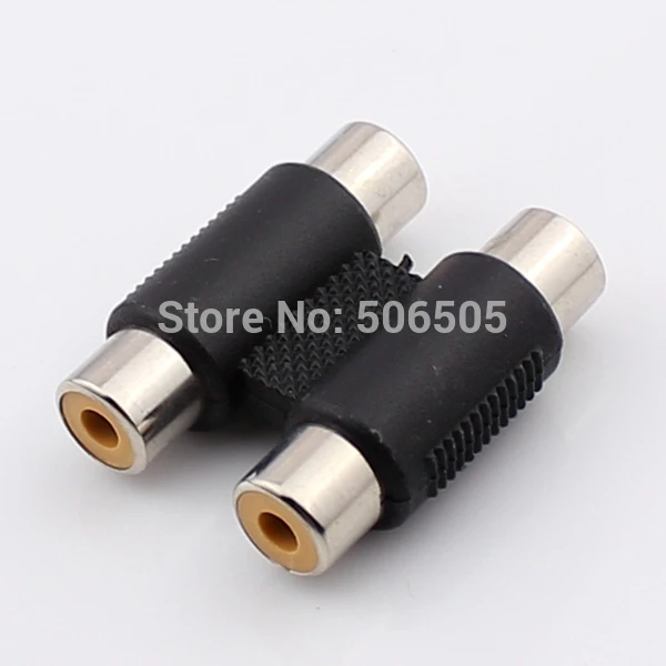 black double RCA Female to Female RCA Extension cable connector 10pcs/lotin Connectors from