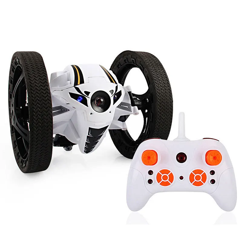 New RC Car Bounce Car PEG RH803 2.4G Remote Control Toys Jumping Car with Flexible Wheels Rotation LED Night Light RC Robot Car