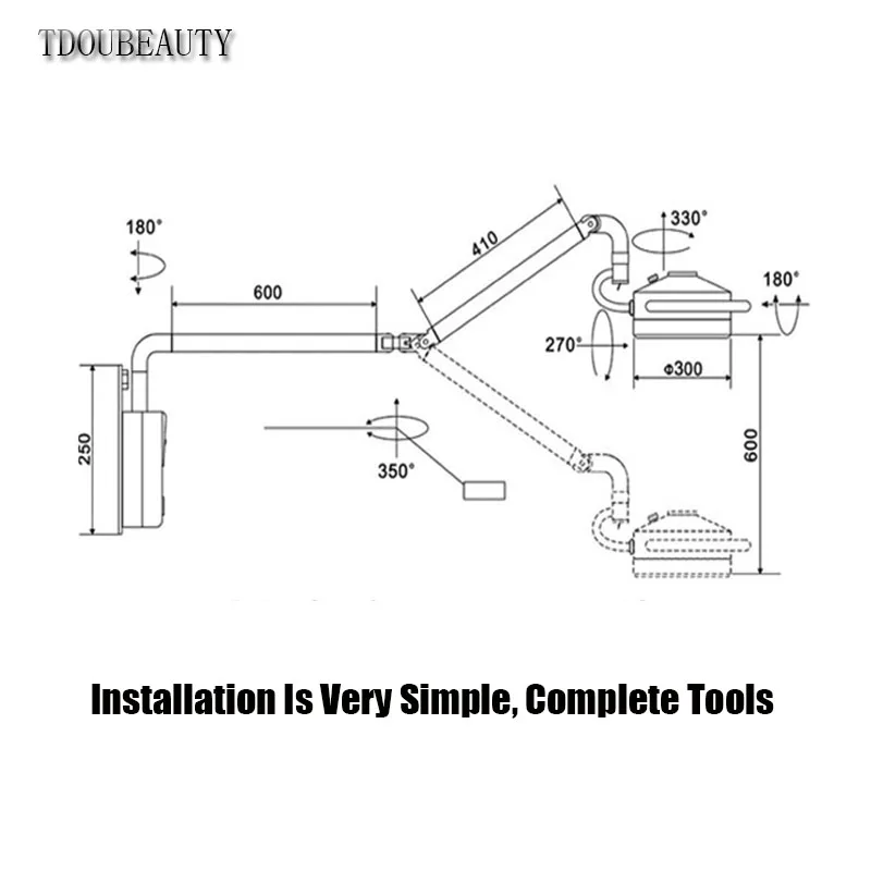  72W LED Stomatology Cold Light Shadowless Lamp Surgical Wall-Mounted Lamp Beauty Tattoo Pet Surgery - 32923555223