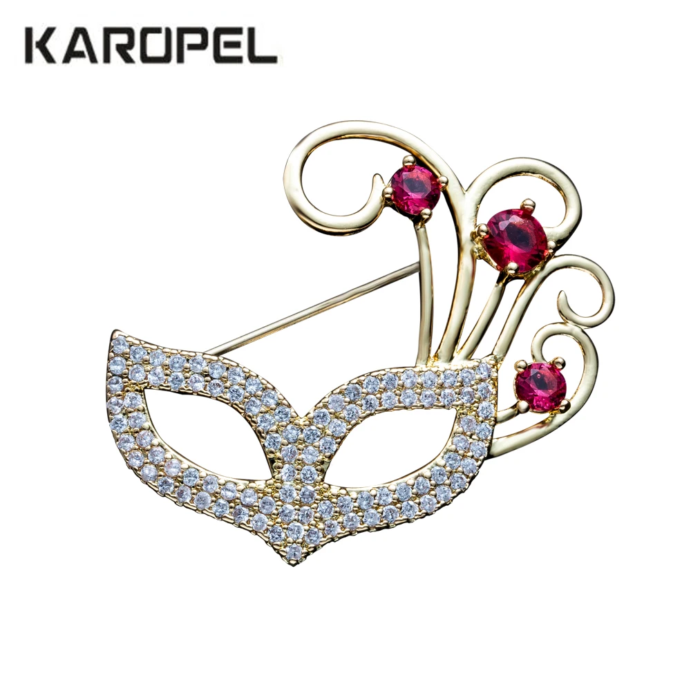 

Masquerade Zircon Mask Brooches For Women Cubic Zircon Wedding Party Jewelry Brooch Pins Clothes Suit Accessories