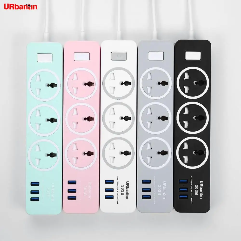 Мощность полосы Smart plug 110 250 В 2500 Вт быстрой зарядки розетка с USB универсальный