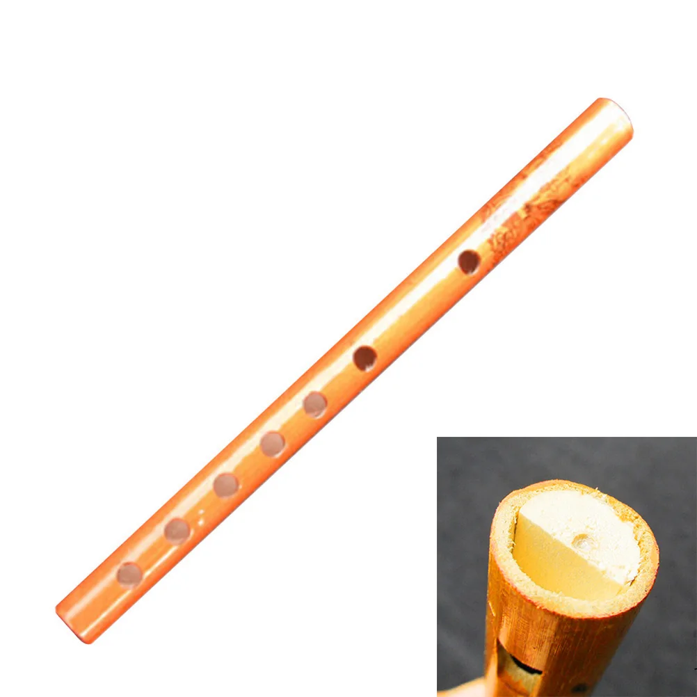 1PC IRIN Chinese Traditional 6 Holes Bamboo Flute Vertical Flute Clarinet Student Musical Instrument Wooden Color For Kids Gift