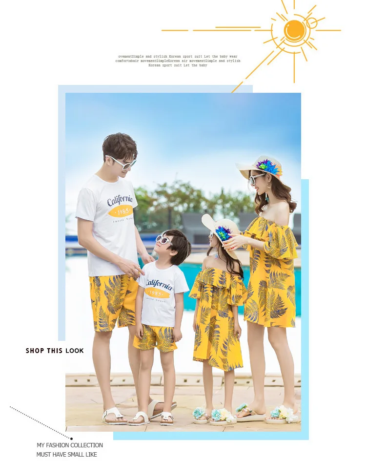 Пляжные Платья с цветочным принтом для мамы и дочки, Одинаковая одежда для брата и сестры, одежда для семьи, папы и сына, Детские рубашки, штаны