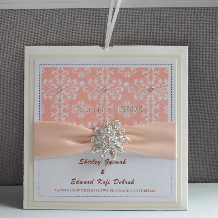 online shop hi6005 customized beige wedding invitation envelope