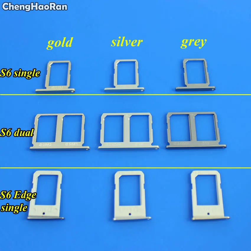 

ChengHaoRan 1PCS SIM Card Tray Holder Slot for Samsung Galaxy S6 G920 S6 Edge SIM Card Holder Slot Tray Container Adapter