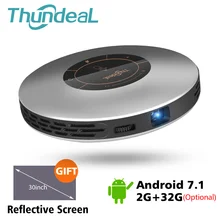 ThundeaL DLP проектор T18 Max WiFi Android 7,1 Pico Карманный HDMI Поддержка 4 K 1080 P 16G 32G мини светодиодный проектор 3D T18MAX