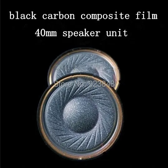 40mm font b speaker b font unit Headphone Accessories Black carbon composite film 1pair 2pcs