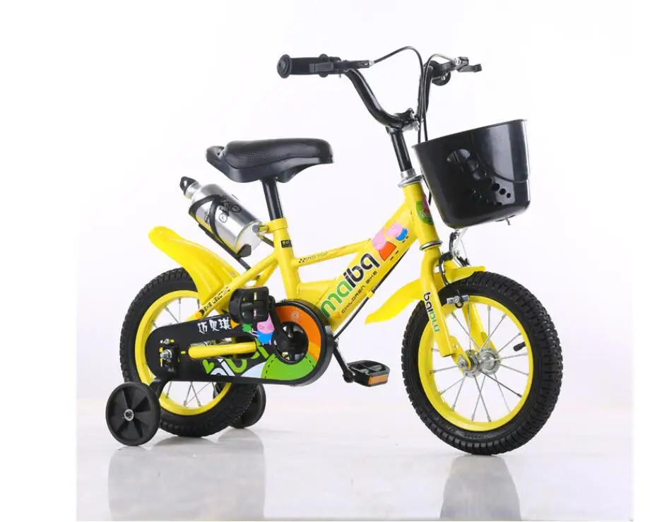 Детский велосипед 12/14/16/18 дюймов вспомогательное Велосипедное коляска для детей ясельного возраста игрушка четырехколесный велосипед От 2 до 8 лет - Цвет: 12 inch - Yellow