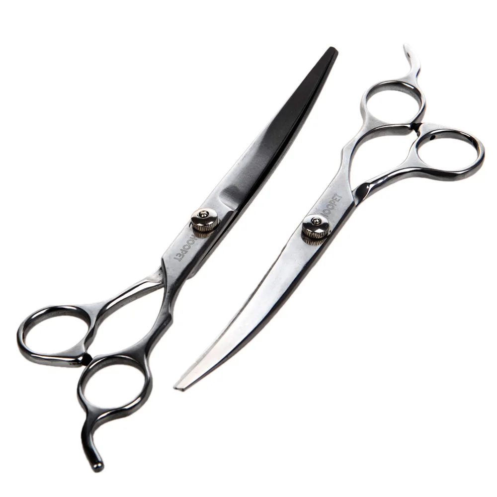 HOOPET Professional Dog Cat Grooming Scissors Suit Cutting Curved Thinning Shears Sets Pet Accessory HOOPET Professional Dog Cat Grooming Scissors Suit Cutting Curved Thinning Shears Sets Pet Accessory