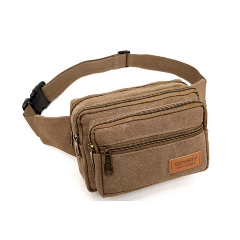 

Men's Multi-pockets Large Capacity Outdoor Canvas Waist Bags New Cycling Hiking Sports Fashion Zipper Waist Bags