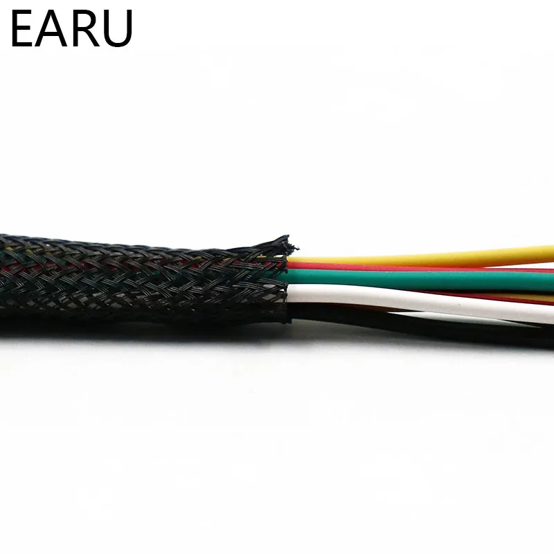 Черный цвет, 10 м утепленная оплетка 2/4/6/8/10/12/15/20/25 мм плотный PET провод кабель защиты расширяемый кабель рукав провода сальник для герметизации провода