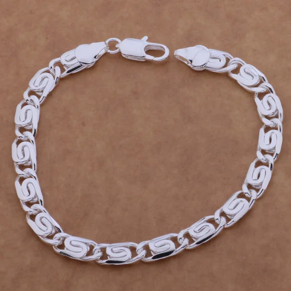 

Hot Fashion jewelry silver plated women/men bracelet bangles 6mm WAB148